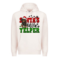 Pale Pink Santa's Little Yelper Premium Hoodie - FaDigitalArtStudio