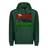 Sports Green Santa's Little Yelper Premium Hoodie - FaDigitalArtStudio