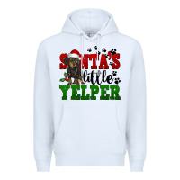 White Santa's Little Yelper Premium Hoodie - FaDigitalArtStudio