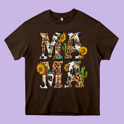 Western Mama With Sunflowers Heavy Core Tee Designed By Bundleandbundleshop