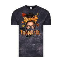Cloud Black one thankful mama afro messy bun Vintage Tee - texasbilliewilder