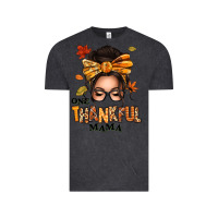 Vintage Black one thankful mama afro messy bun Vintage Tee - texasbilliewilder