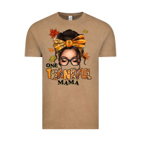 One Thankful Mama Afro Messy Bun Vintage Tee | Teevron