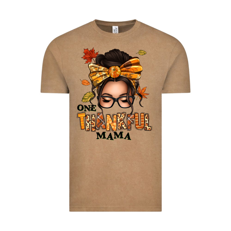 One Thankful Mama Afro Messy Bun Vintage Tee by texasbilliewilder | Teevron
