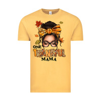 Vintage Mustard one thankful mama afro messy bun Vintage Tee - texasbilliewilder