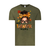 Vintage Olive one thankful mama afro messy bun Vintage Tee - texasbilliewilder