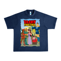Navy drawn together Urban Heavy Tee - lanVoArt