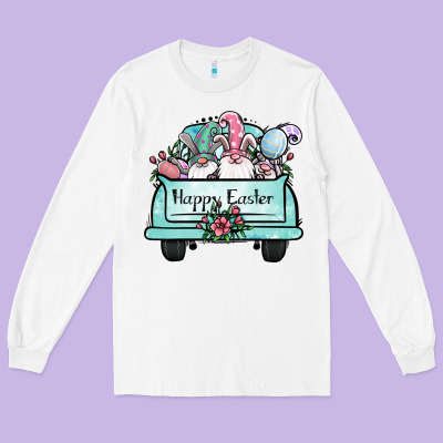 Easter Gnomes Truck Long Sleeve Tee Designed By Jasminsmagicworld