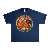 Navy Bonfires flannels smores campfires pumpkin Urban Heavy Tee - NancyCooperArtShop