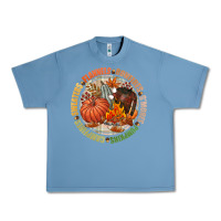 Pebble Blue Bonfires flannels smores campfires pumpkin Urban Heavy Tee - NancyCooperArtShop