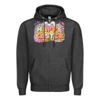 Charcoal Heather Happy Easter Zipper Hoodie - LillyAllenDesigns