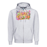 Heather Grey Happy Easter Zipper Hoodie - LillyAllenDesigns