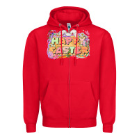 Red Happy Easter Zipper Hoodie - LillyAllenDesigns