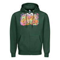 Sports Green Happy Easter Zipper Hoodie - LillyAllenDesigns