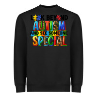Black look beyond autism and see someone special Heavyweight Sweatshirt - FaDigitalArtStudio