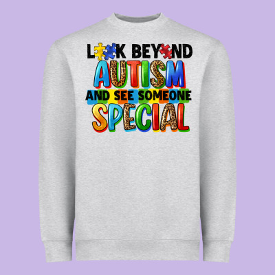 Look Beyond Autism And See Someone Special Heavyweight Sweatshirt Designed By Fadigitalartstudio