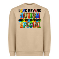 Mushroom look beyond autism and see someone special Heavyweight Sweatshirt - FaDigitalArtStudio