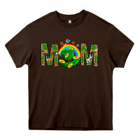 Chocolate Brown Western Mom With Shamrock Heavy Core Tee - BundleAndBundleShop