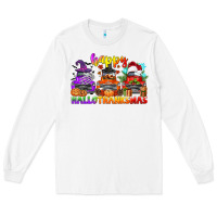 White happy hallothanksmas truck Long Sleeve Tee - CowGirlArtShop