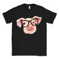 Black pig with glasses Classic Tee - RanaPortraitStore
