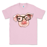 Bubblegum Pink pig with glasses Classic Tee - RanaPortraitStore