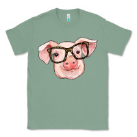 Sage pig with glasses Classic Tee - RanaPortraitStore