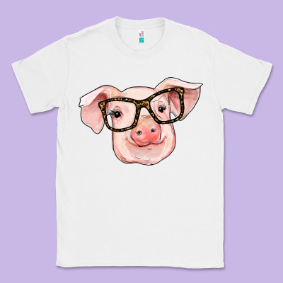 Pig With Glasses Classic Tee Designed By Ranaportraitstore