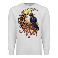 Dove Grey stay wild moon cowgirl Premium Sweatshirt - RacoonDesign