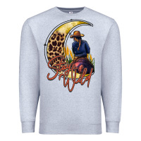 Heather Grey stay wild moon cowgirl Premium Sweatshirt - RacoonDesign
