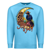 Ocean Blue stay wild moon cowgirl Premium Sweatshirt - RacoonDesign