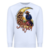White stay wild moon cowgirl Premium Sweatshirt - RacoonDesign