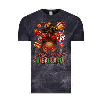 Cloud Black santa's favorite cheerleader afro messy bun Vintage Tee - texasbilliewilder