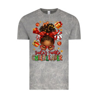 Cloud Rock santa's favorite cheerleader afro messy bun Vintage Tee - texasbilliewilder