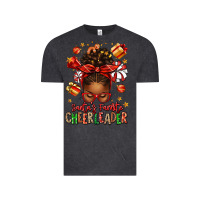 Vintage Black santa's favorite cheerleader afro messy bun Vintage Tee - texasbilliewilder