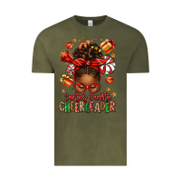Vintage Olive santa's favorite cheerleader afro messy bun Vintage Tee - texasbilliewilder
