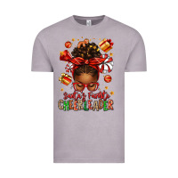 Vintage Zinc santa's favorite cheerleader afro messy bun Vintage Tee - texasbilliewilder