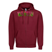 Burgundy Stuck On You Zipper Hoodie - CowhideDigitalArt