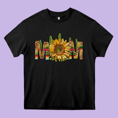 Western Mom With Sunflower Heavy Core Tee Designed By Bundleandbundleshop