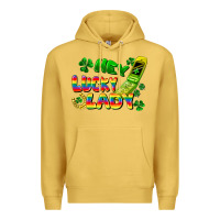 Antique Gold Hey lucky lady flip phone Premium Hoodie - FaDigitalArtStudio