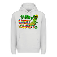 Dove Grey Hey lucky lady flip phone Premium Hoodie - FaDigitalArtStudio