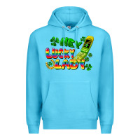 Ocean Blue Hey lucky lady flip phone Premium Hoodie - FaDigitalArtStudio