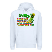 White Hey lucky lady flip phone Premium Hoodie - FaDigitalArtStudio