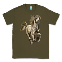 Army Green percheron horse Classic Tee - LillyAllenDesigns