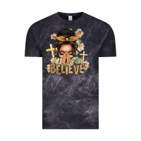 Cloud Black believe praying caucasian messy bun Vintage Tee - texasbilliewilder