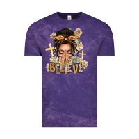 Cloud Purple believe praying caucasian messy bun Vintage Tee - texasbilliewilder