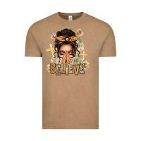 Vintage Coffee believe praying caucasian messy bun Vintage Tee - texasbilliewilder