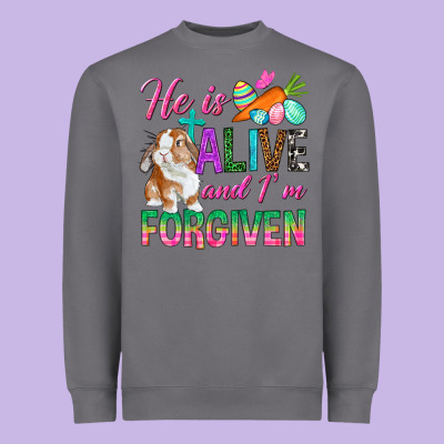 He Is Alive And I'm Forgiven Heavyweight Sweatshirt Designed By Bundleandbundleshop