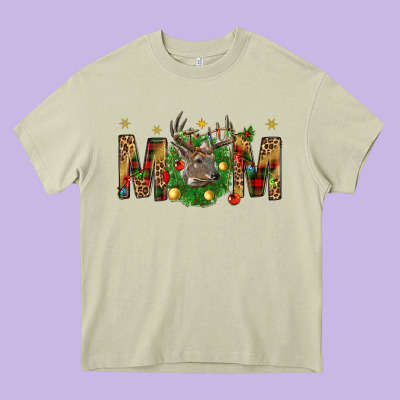 Western Mom With Reindeer Heavy Core Tee Designed By Bundleandbundleshop