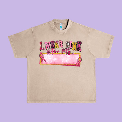 Personalized I Wear Pink For My Urban Heavy Tee Designed By Texasbilliewilder