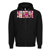 Black Valentine Coffee Zipper Hoodie - CowhideDigitalArt